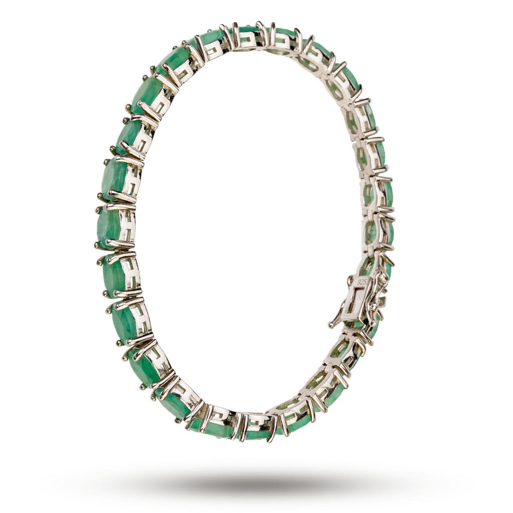 Браслет из камней изумруд, берилл