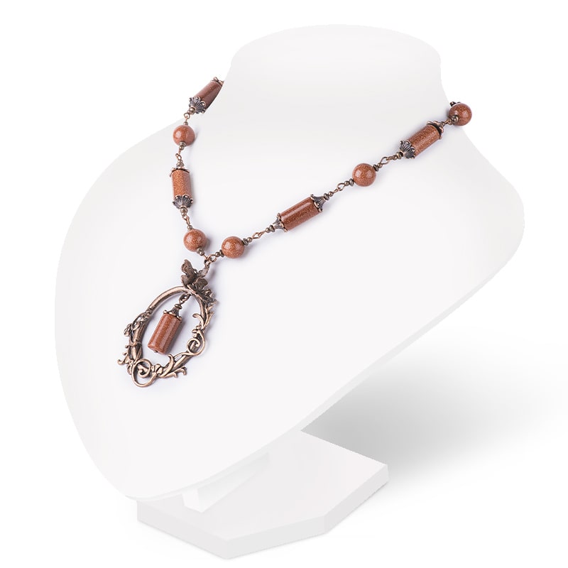 Колье, камень авантюрин