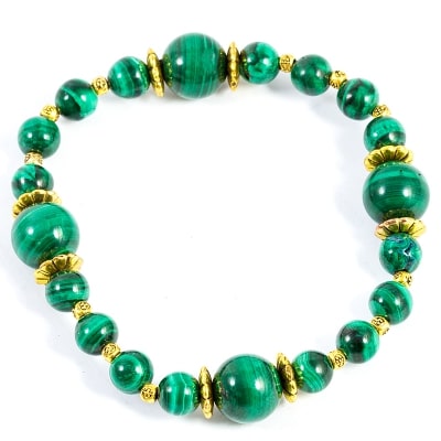 Браслет "Дева", камень малахит