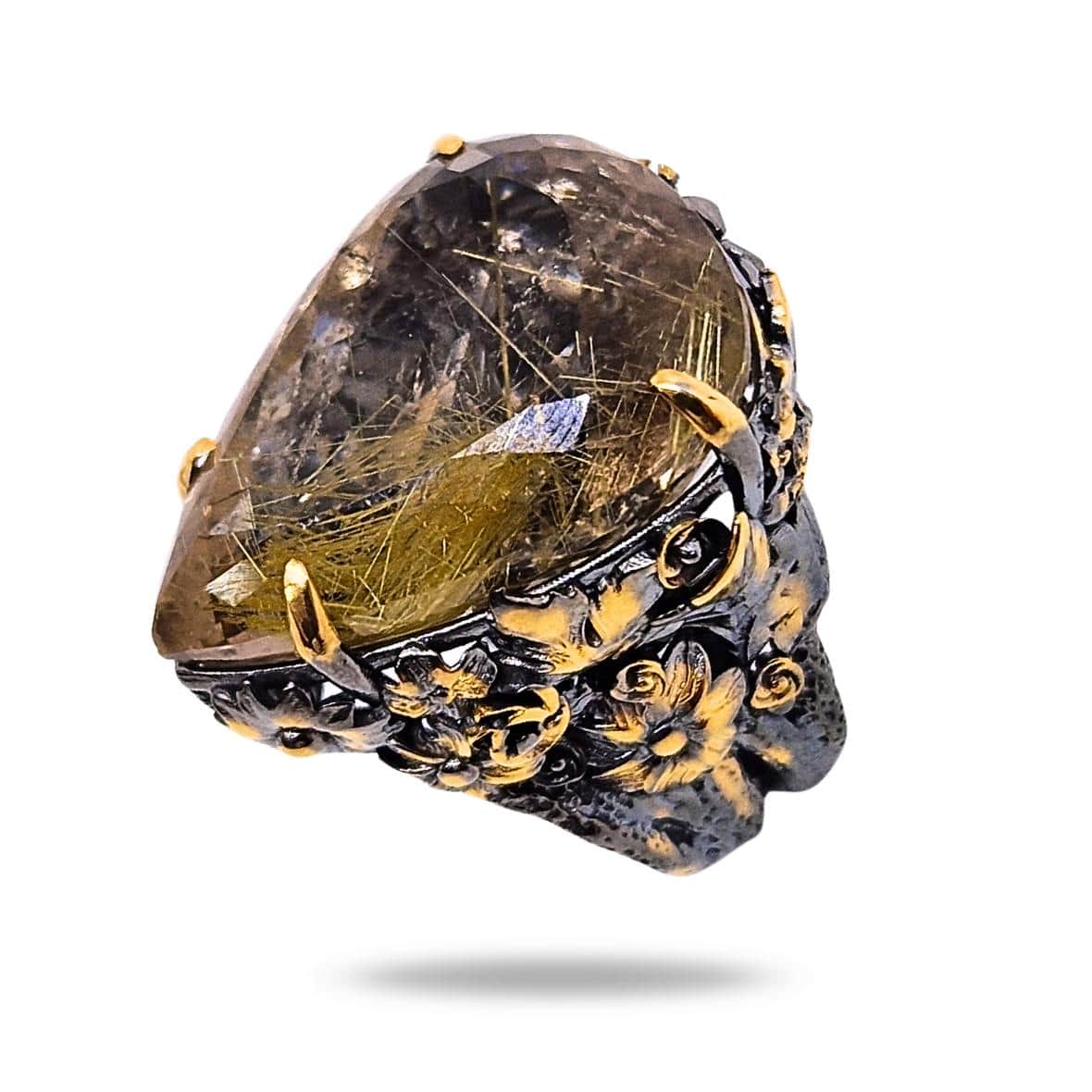 Кольцо из серебра с кварцем волосатик