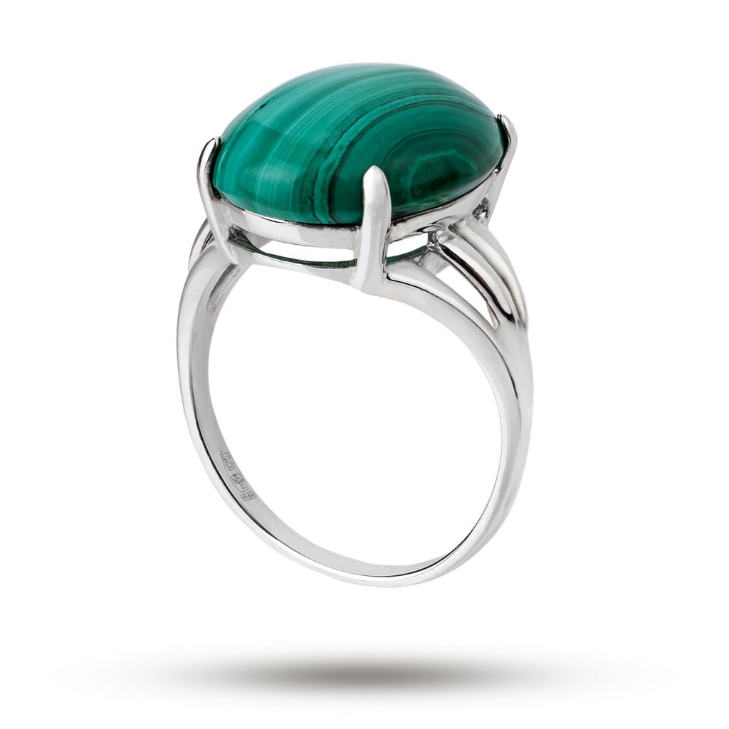 Кольцо из серебра Кабо, камень малахит овал