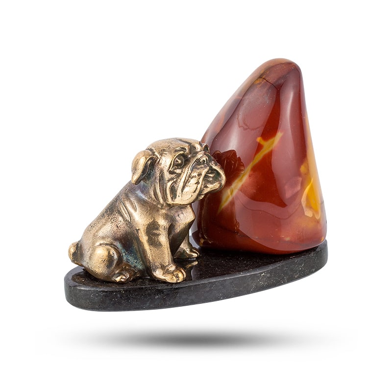 Фигурка "Бульдог" яшма