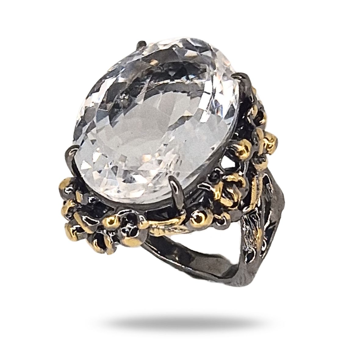 Кольцо с горным хрусталём