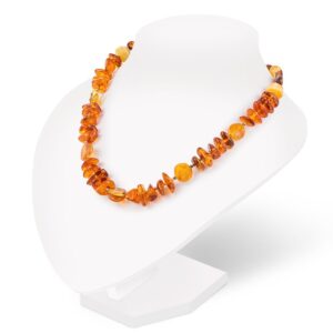 Бусы "Цукаты" янтарь, пирит