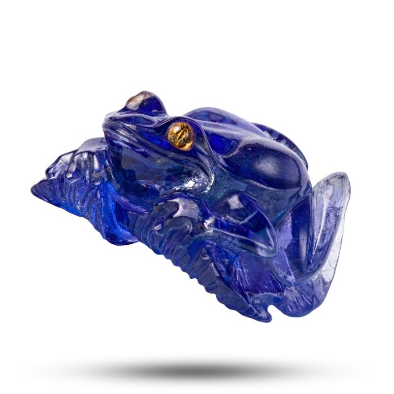 Фигурка "Лягушка", камень танзанит
