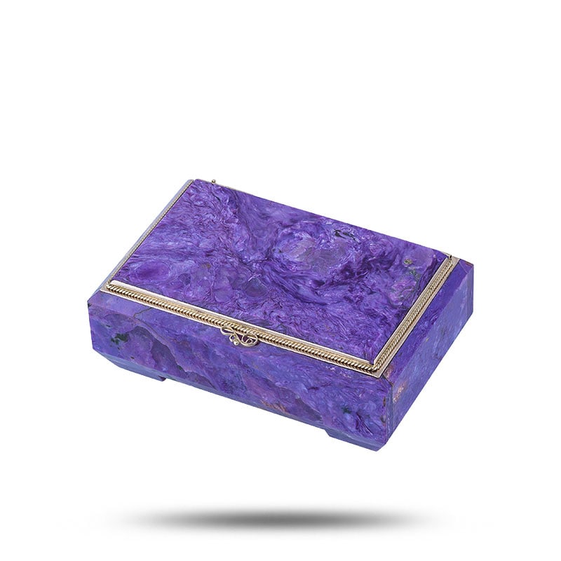 Шкатулка, камни чароит, долерит