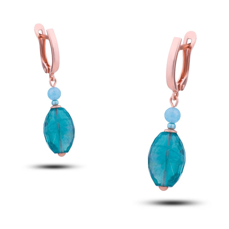 Серьги "Фиона" из камня флюорит