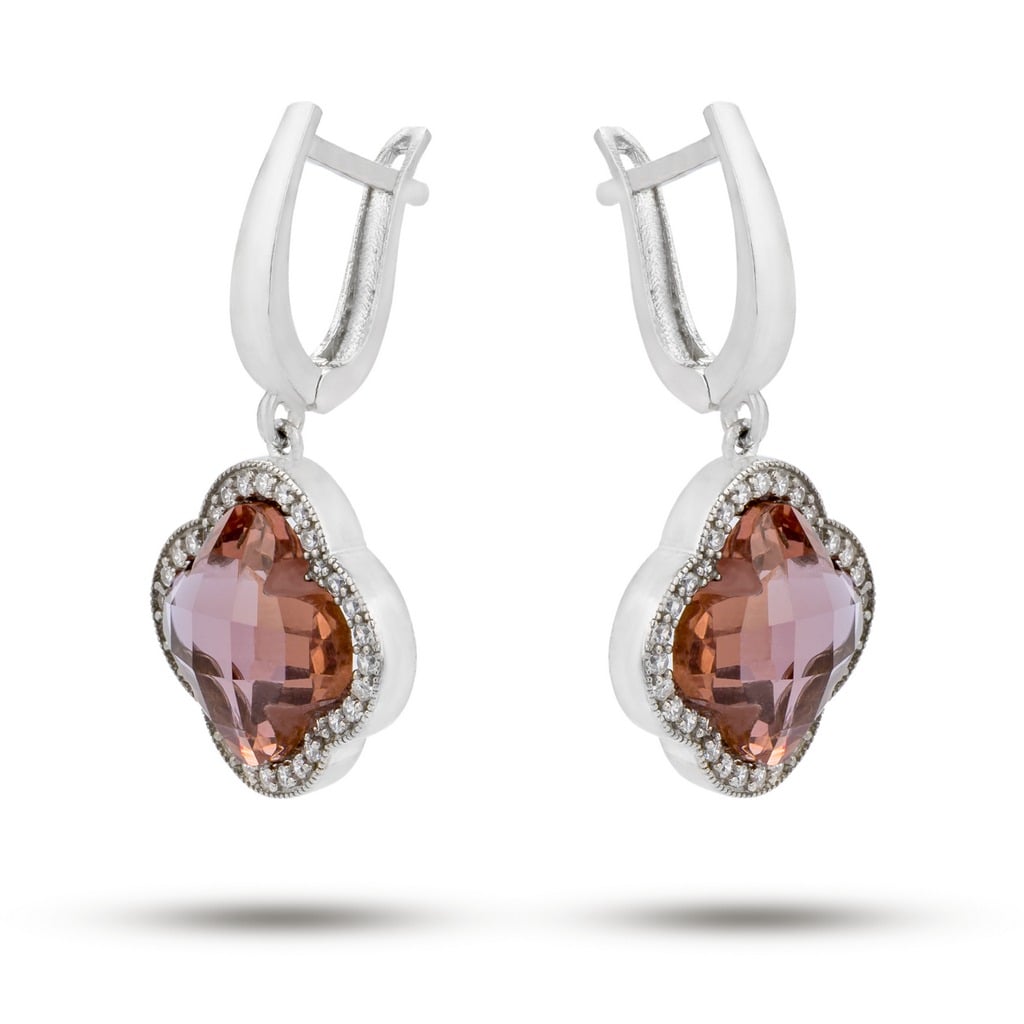 Серьги с камнем султанит